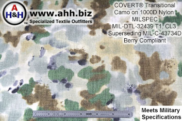COVERT&reg; Transitional Camo on 1000 Denier Nylon Mil-Spec