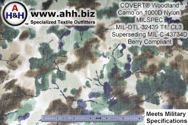 COVERT&reg; Woodland Camo on 1000 Denier Nylon Mil-Spec