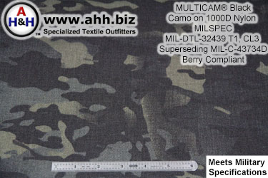 MULTICAM&reg; Black Camo on 1000 Denier Nylon Mil-Spec