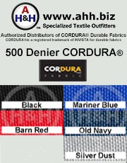 500 Denier CORDURA® Heavy Duty Nylon Fabric is available in these colors