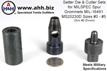 Die & Cutter Sets for Mil-Spec Spur Grommets