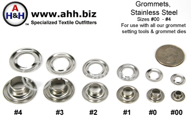 Stainless Steel Grommets, plain rim