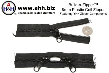 Build-a-Zipper&trade; YKK&reg; 8mm Plastic Coil - NO End Stops