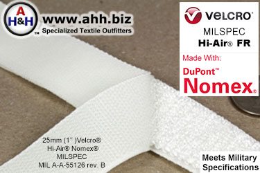 Velcro&reg; Hi-Air&reg; Mil-Spec 25mm Fire Resistant NOMEX&reg;