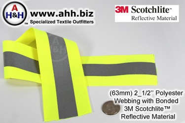2 1/2 inch Reflective Webbing with 3M Scotchlite&trade; with Polyester base fabric